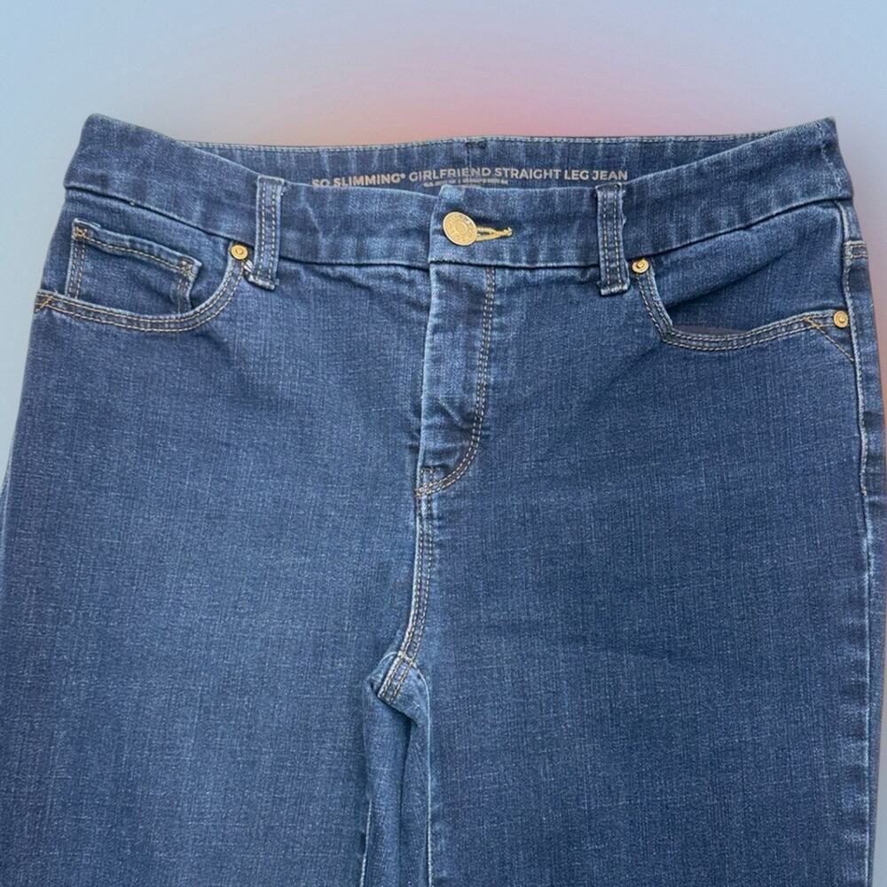 CHICO’S Women’s Small GIRLFRIEND STRAIGHT LEG Blue Jeans